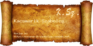 Kacsmarik Szabolcs névjegykártya
