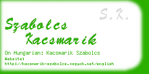 szabolcs kacsmarik business card